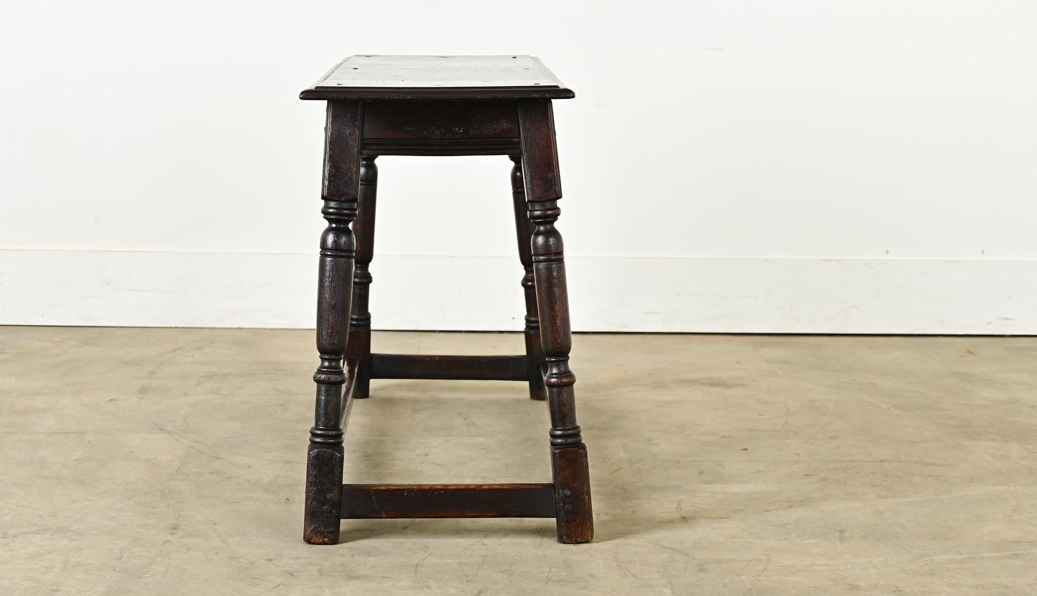 Banc anglais en Oak du 18ème siècle en vente 3