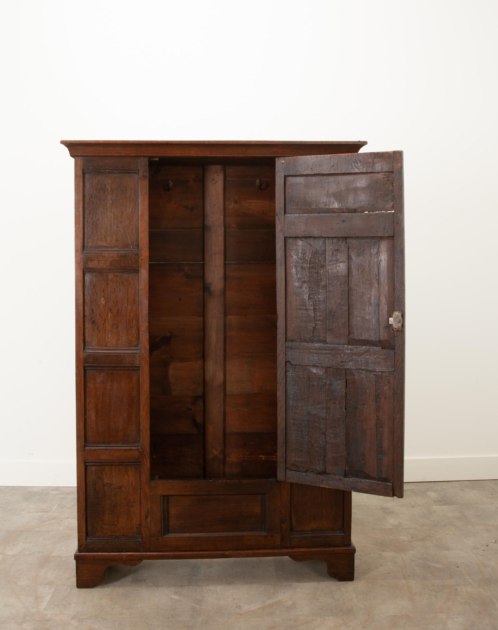 Hardwood English 18th Century Oak Cabinet For Sale