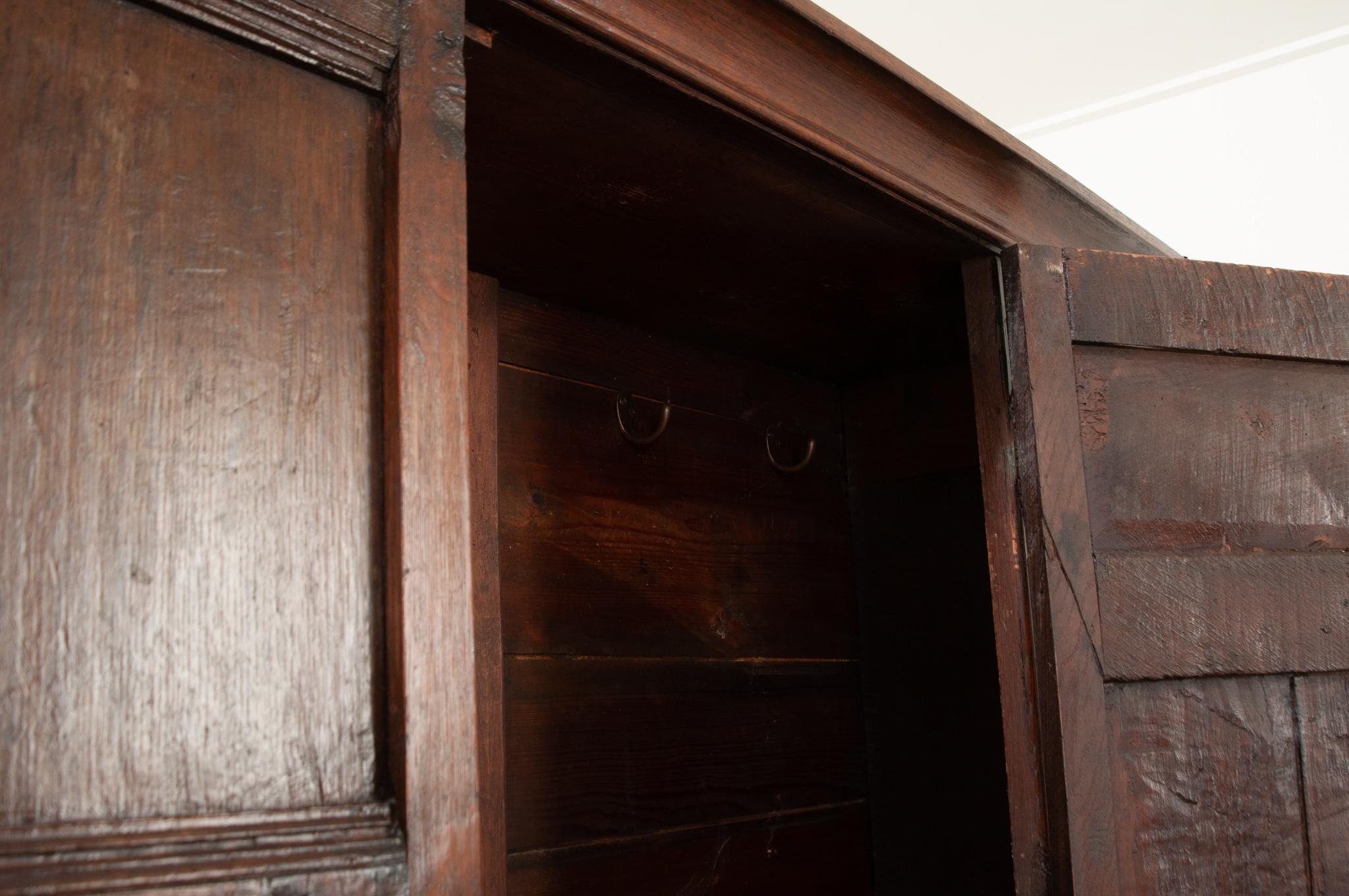 18th Century and Earlier English 18th Century Oak Cabinet For Sale