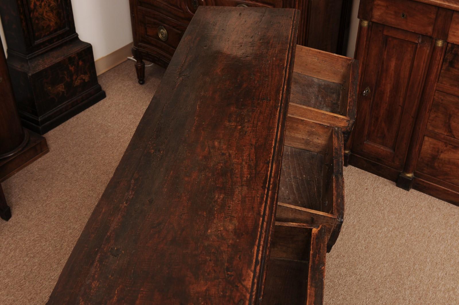 18th Century and Earlier English 18th Century Oak Dresser Base / Server with 3 Drawers 