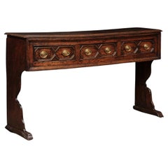 English 18th Century Oak Dresser Base / Server with 3 Drawers