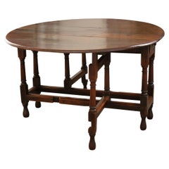 Retro English 18th Century Oak Gateleg Oval Table