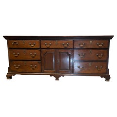 Antique English 18th Century Oak Georgian Sideboard, circa 1730