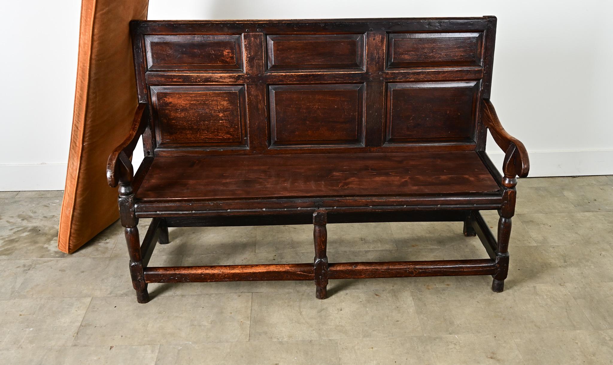 English 18th Century Oak Hall Bench For Sale 2