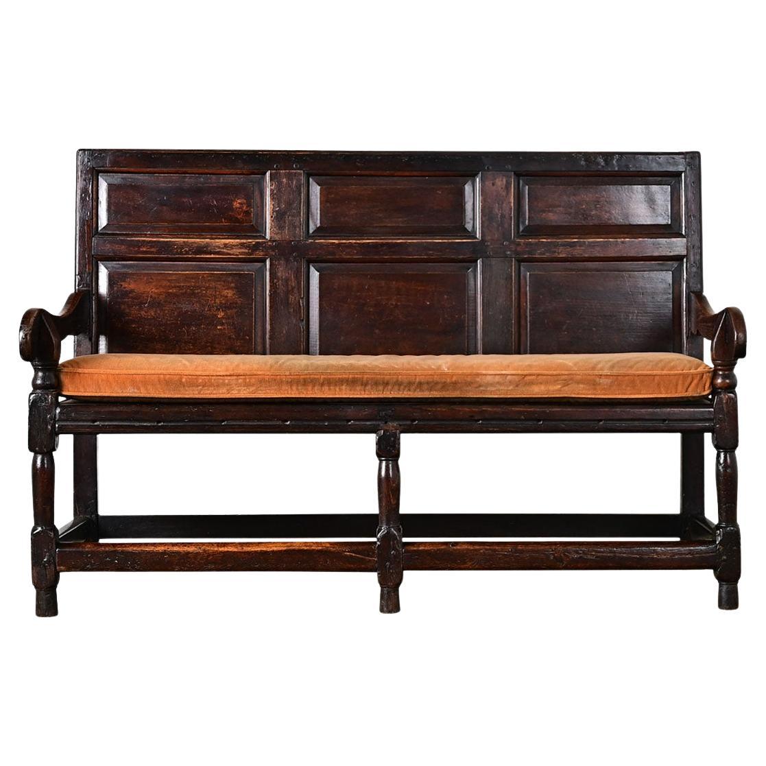 English 18th Century Oak Hall Bench For Sale