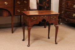 English 18th Century Oak Lowboy with 3 Drawers and Pad Feet, ca. 1760