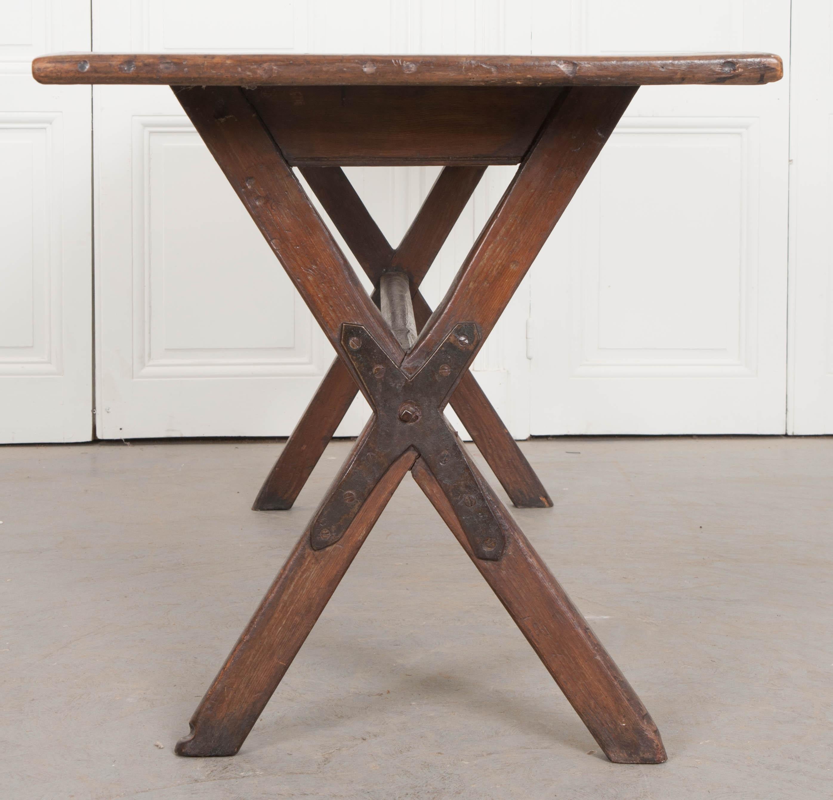 Iron English 18th Century Oak Tavern Table