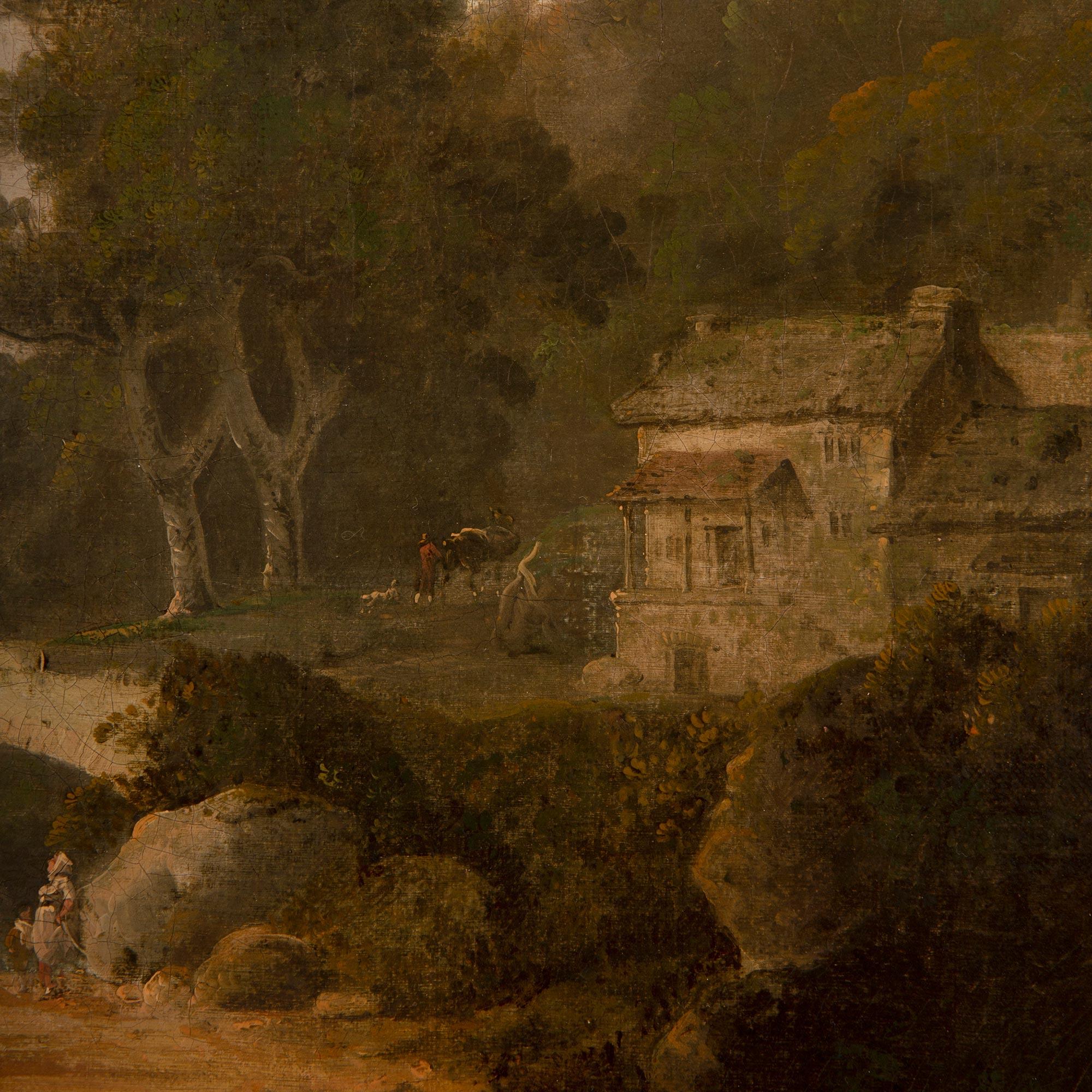 English 18th Century Oil On Canvas Painting Named Rosewood Castle For Sale 3