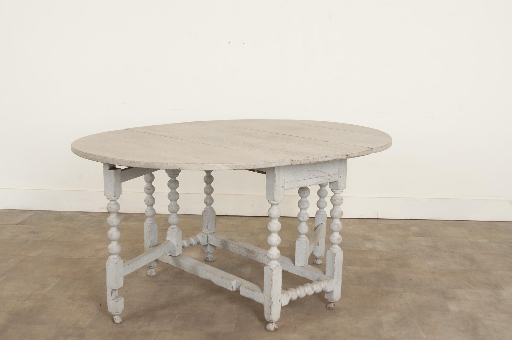 English 18th Century Painted Gateleg Table 1