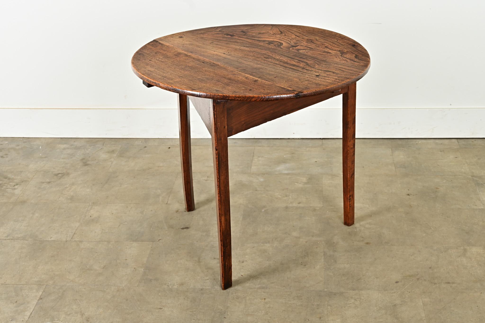 English 18th Century Solid Elm Cricket Table 1
