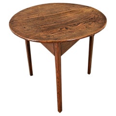 English 18th Century Solid Elm Cricket Table