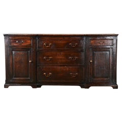 English 18th Century Solid Oak Sideboard
