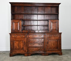 English 18th Century Solid Oak Welsh Dresser