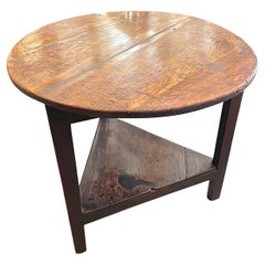 English 18th Century Stained Elm Cricket Table