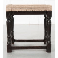 English 18th Century Stool Ebonized (Painted) Black