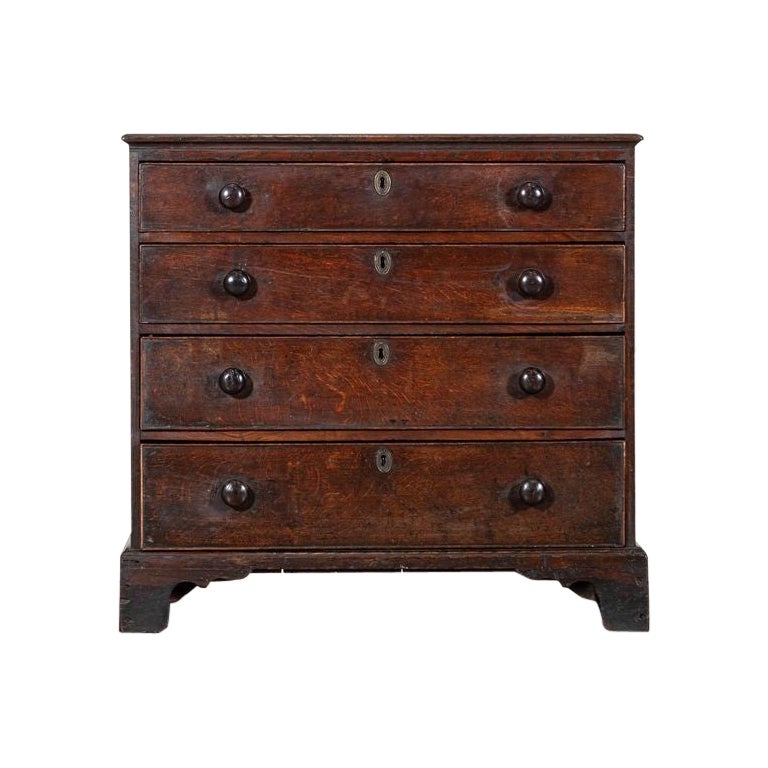 English 18thC Oak Chest Drawers