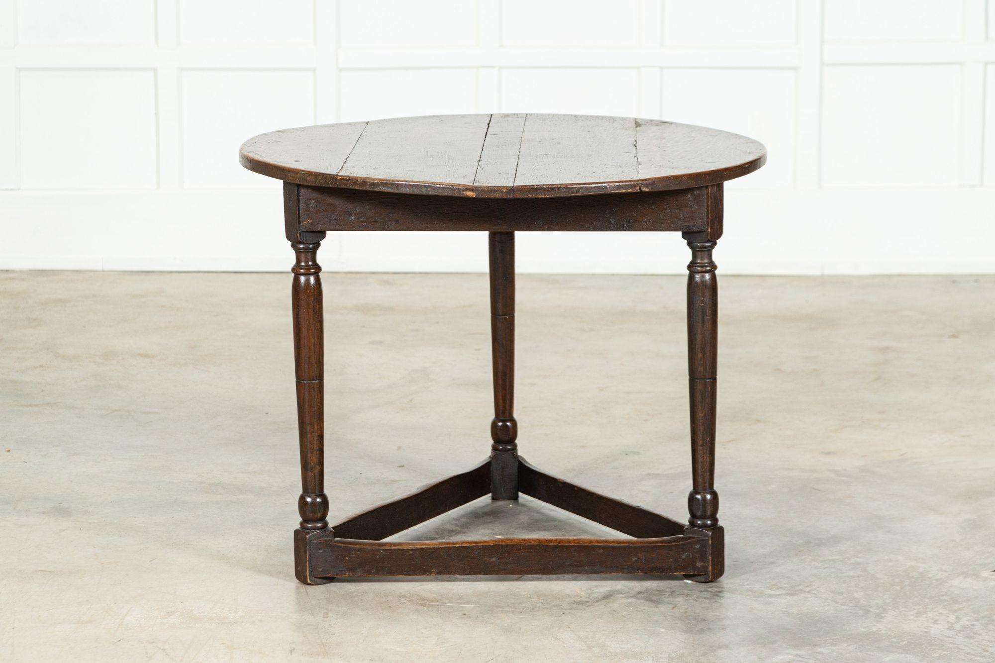 English 18thC Oak Cricket Table For Sale 6