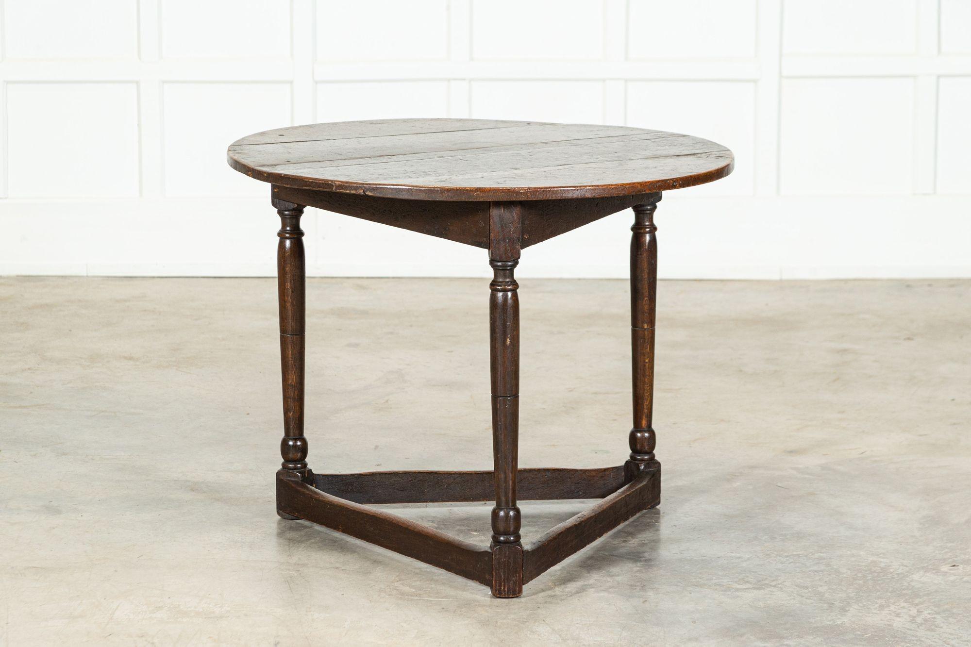 18th Century and Earlier English 18thC Oak Cricket Table For Sale