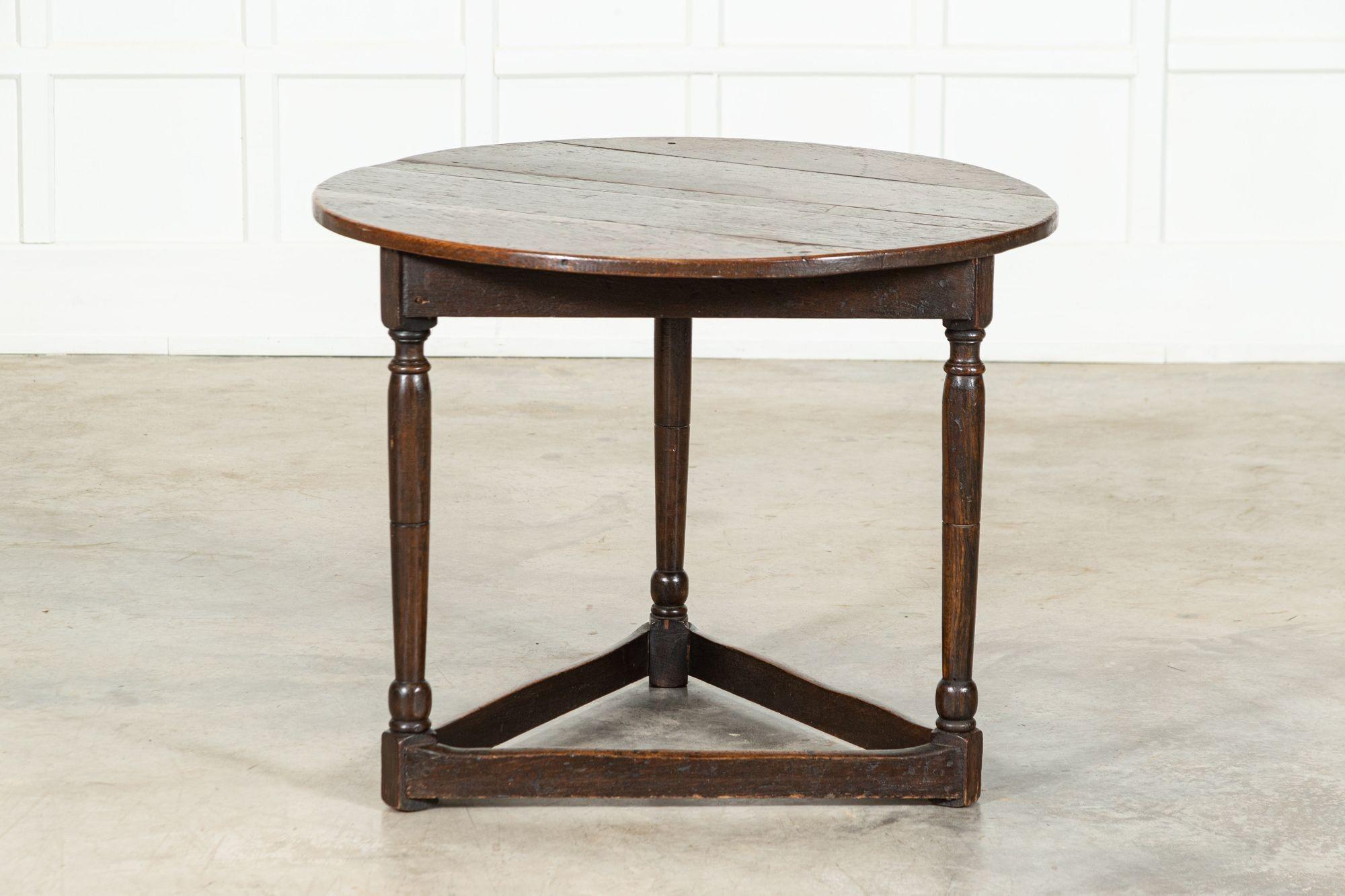 English 18thC Oak Cricket Table For Sale 4