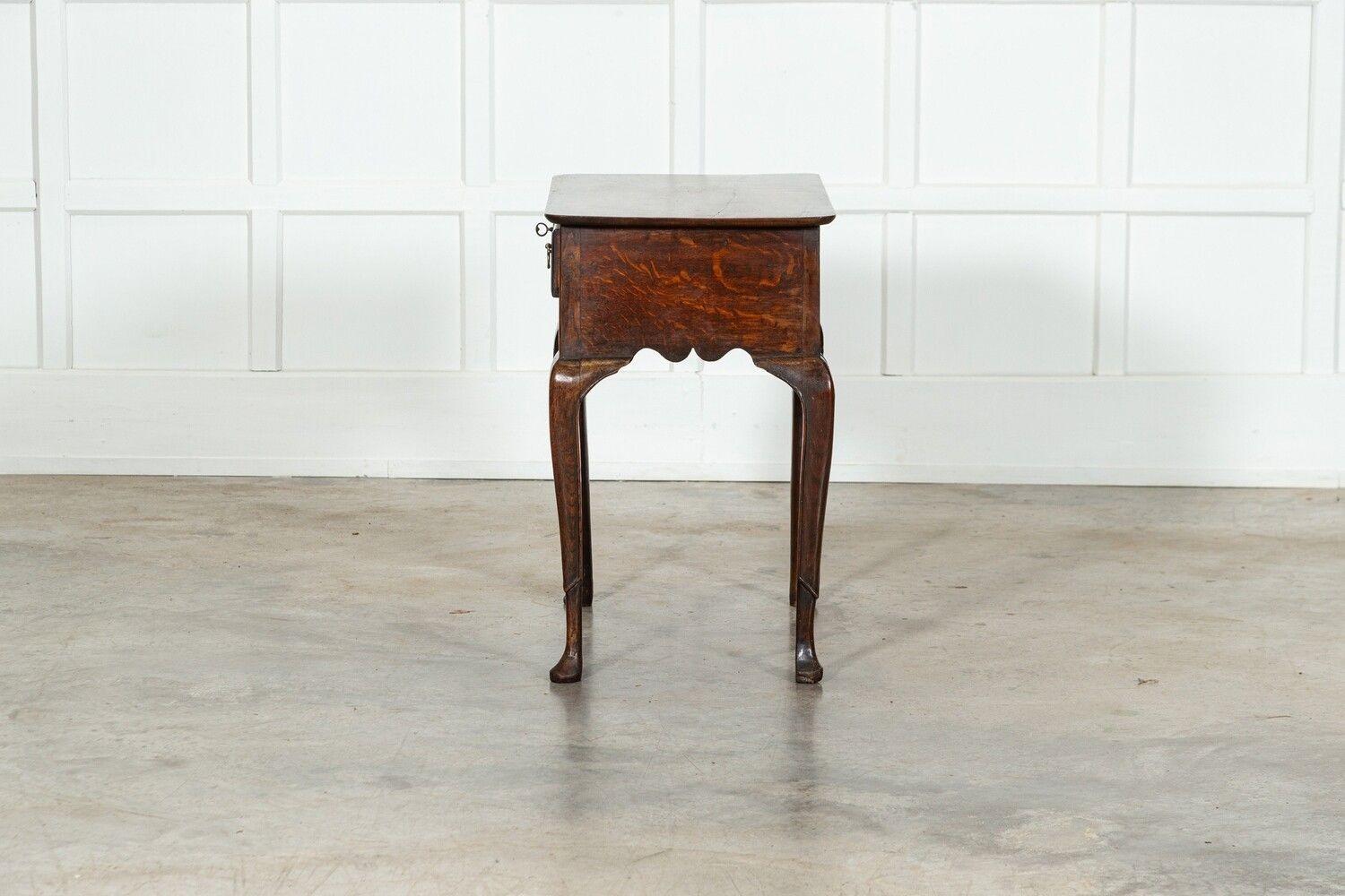 English 18thC Oak Low Boy Lamp Table For Sale 9