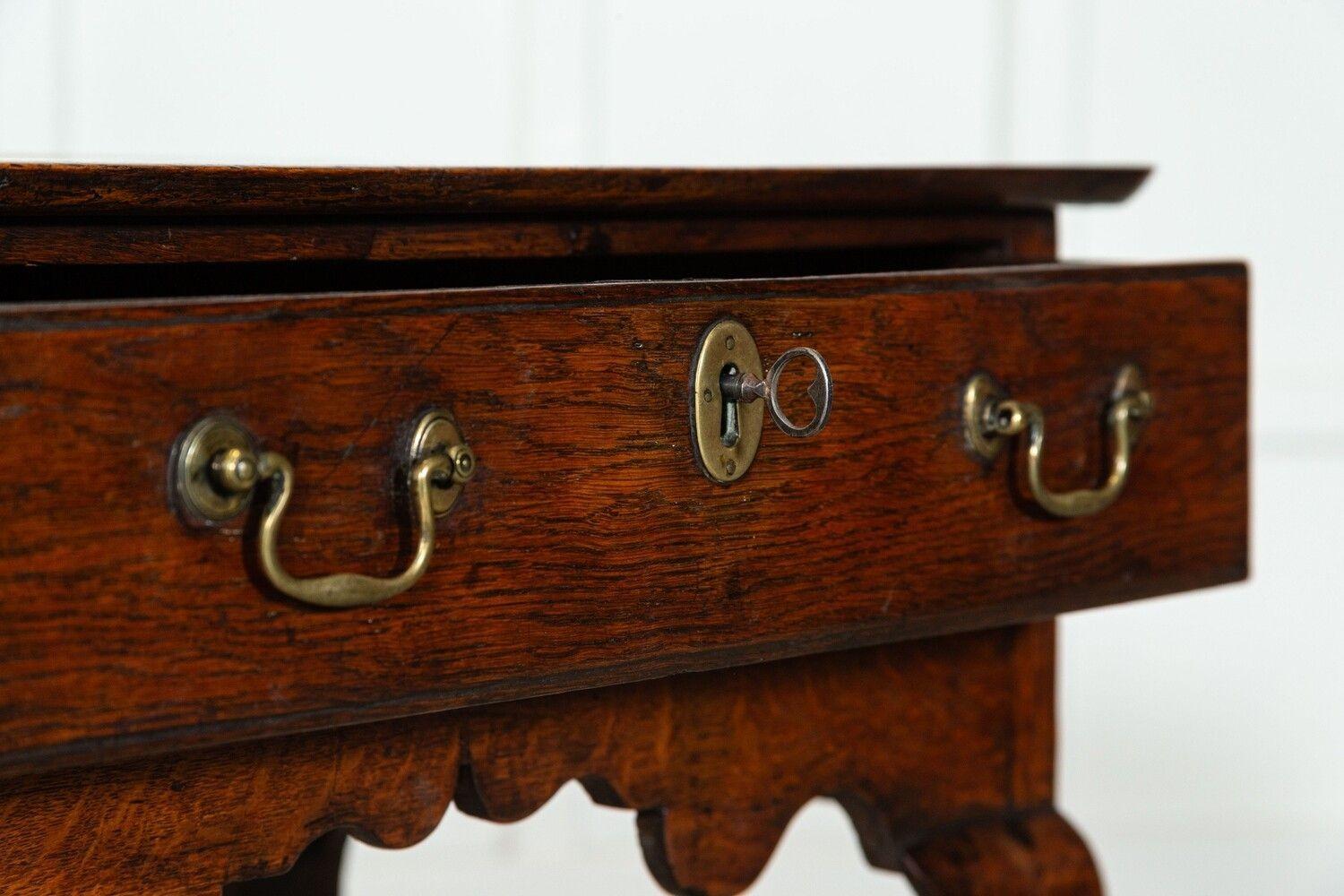 English 18thC Oak Low Boy Lamp Table For Sale 4