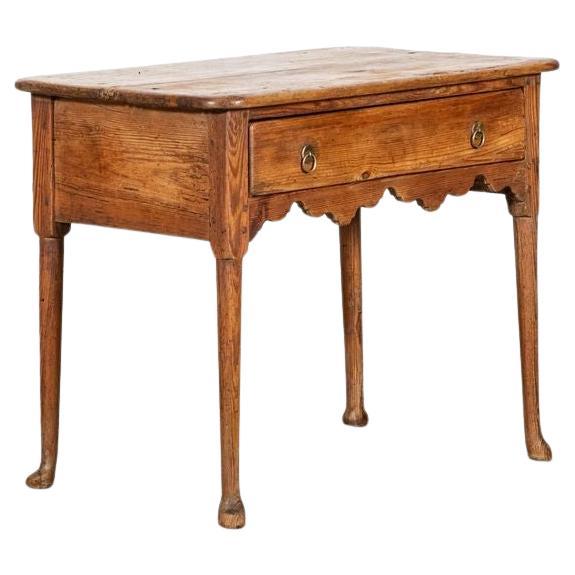 English 18thC Pine Low Boy Side Table For Sale
