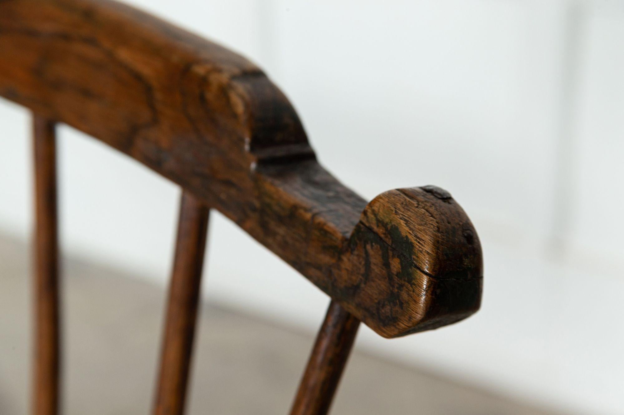 English 18th Century Vernacular Elm & Ash Comb-Back Windsor Chair 6