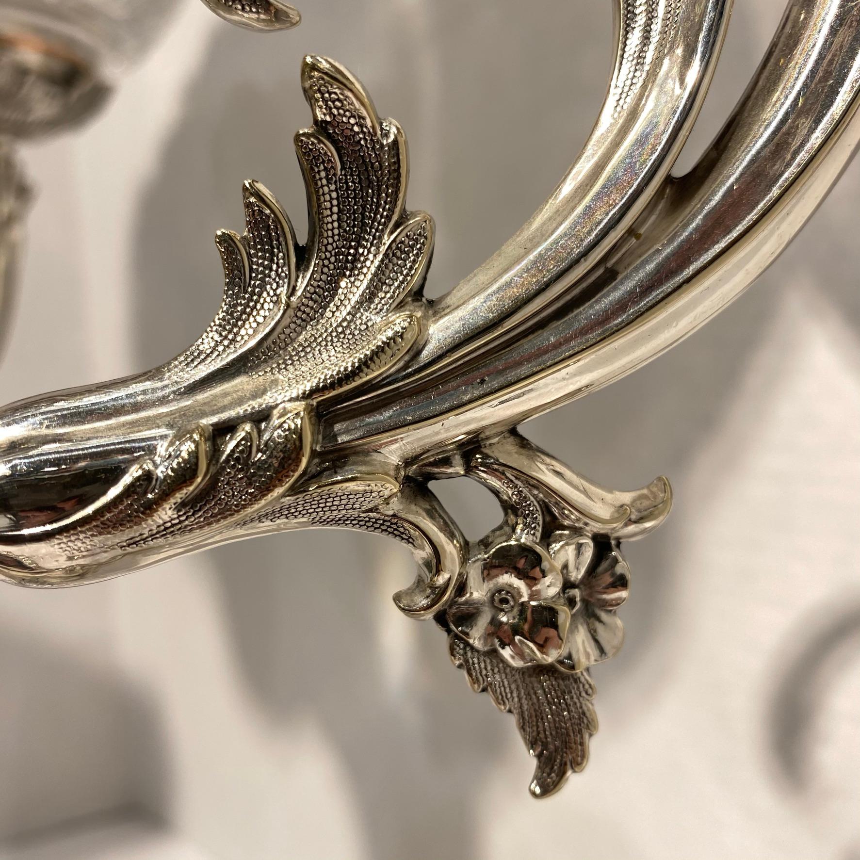 English 19th Century Silver Plated and Cut-Glass Epergne 6