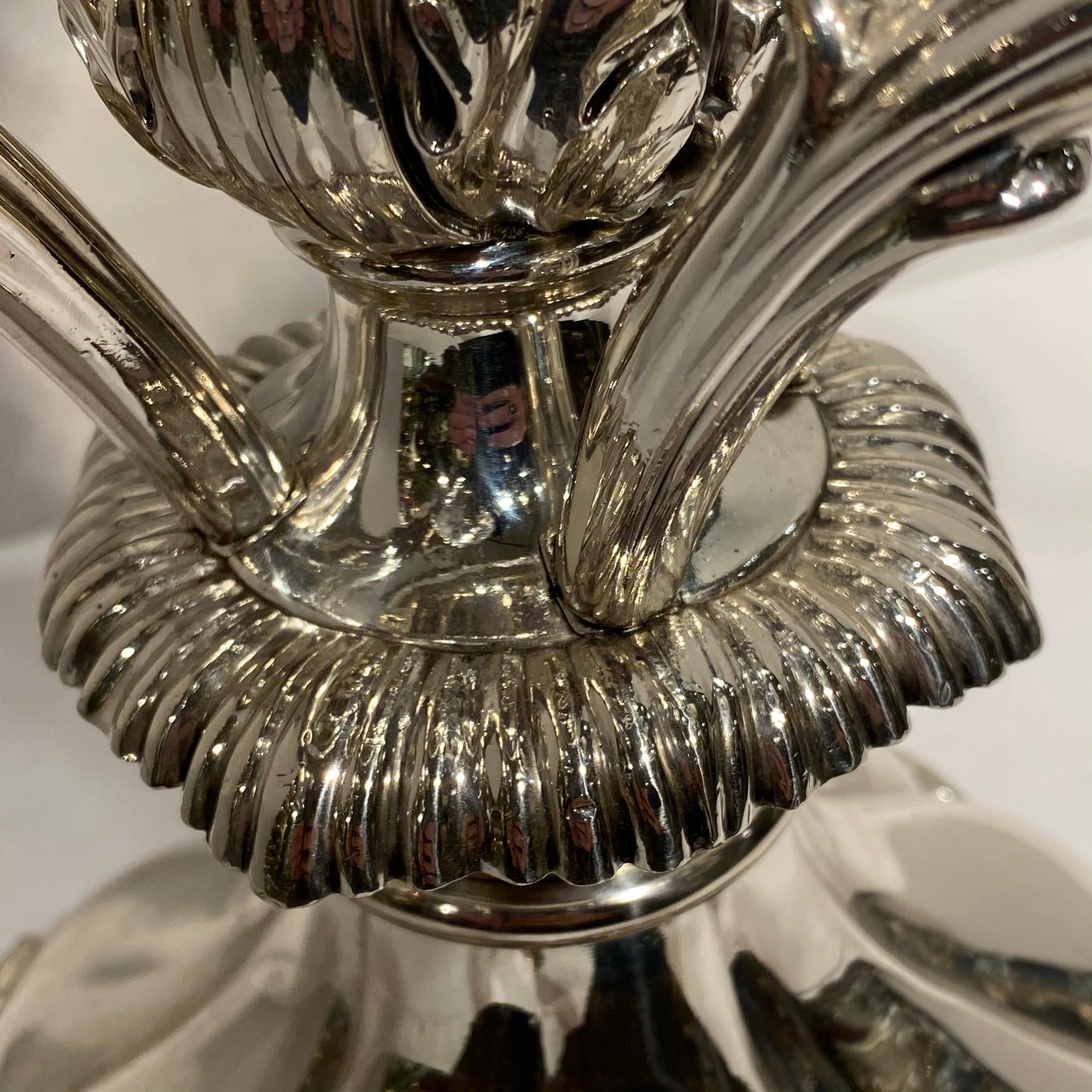 English 19th Century Silver Plated and Cut-Glass Epergne In Good Condition In New York, NY