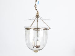 English 1900s Turn of the Century Bell Jar Light Fixture with Etched Stars