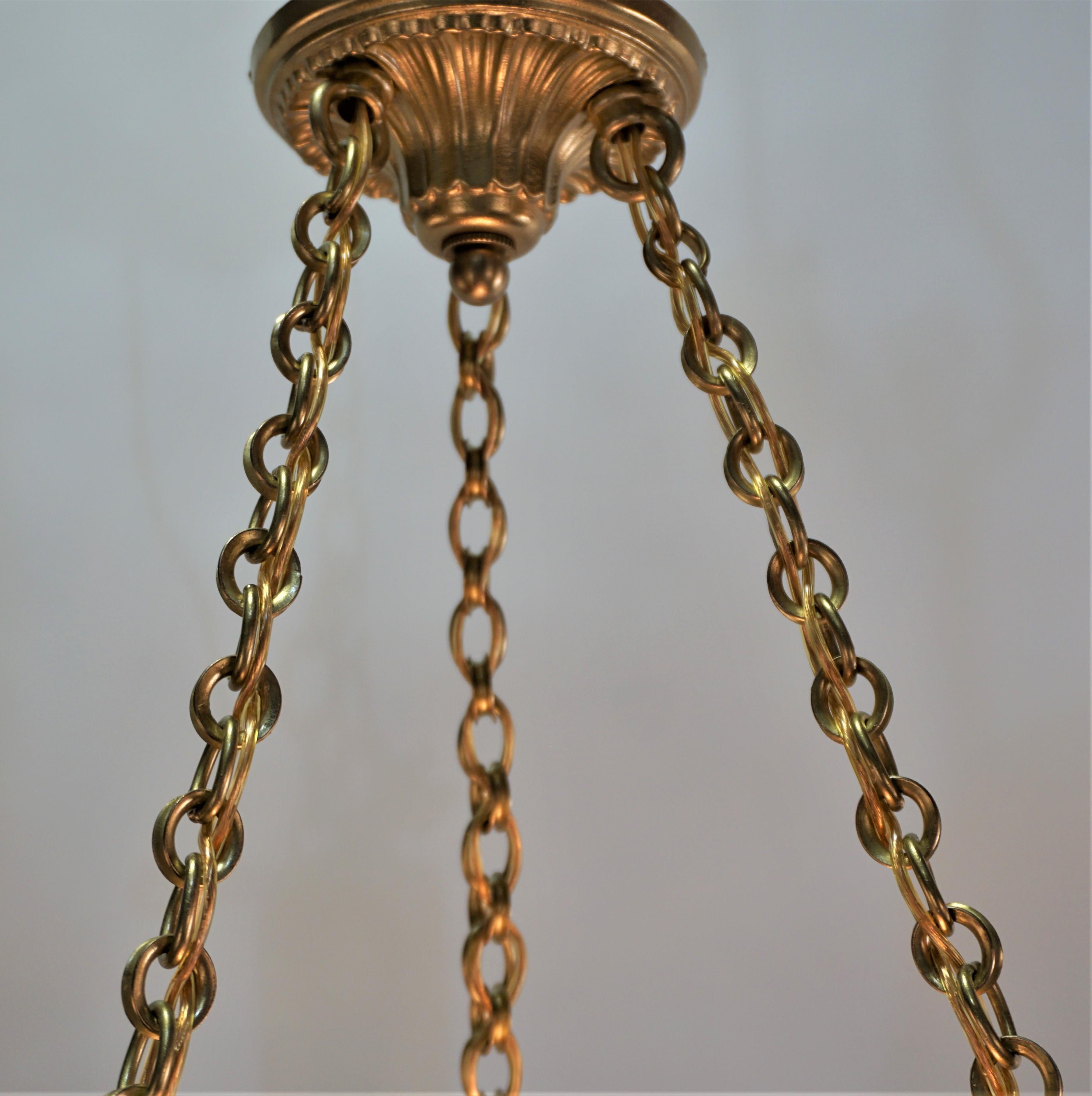 Early 20th Century English 1920's Acid Cut Glass Chandelier