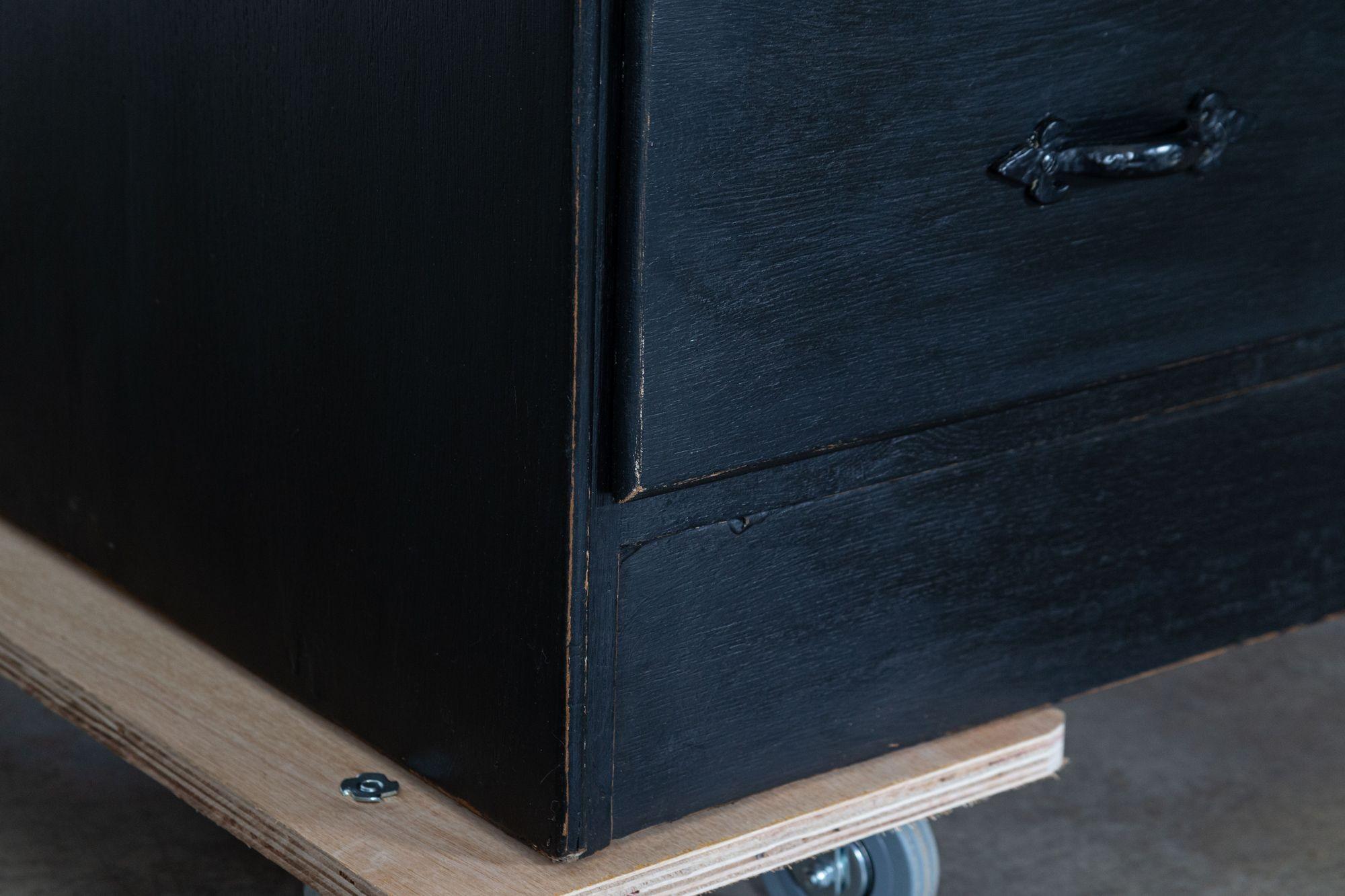 English 1920s Painted Haberdashery Cabinet with Glass Drawers For Sale 1