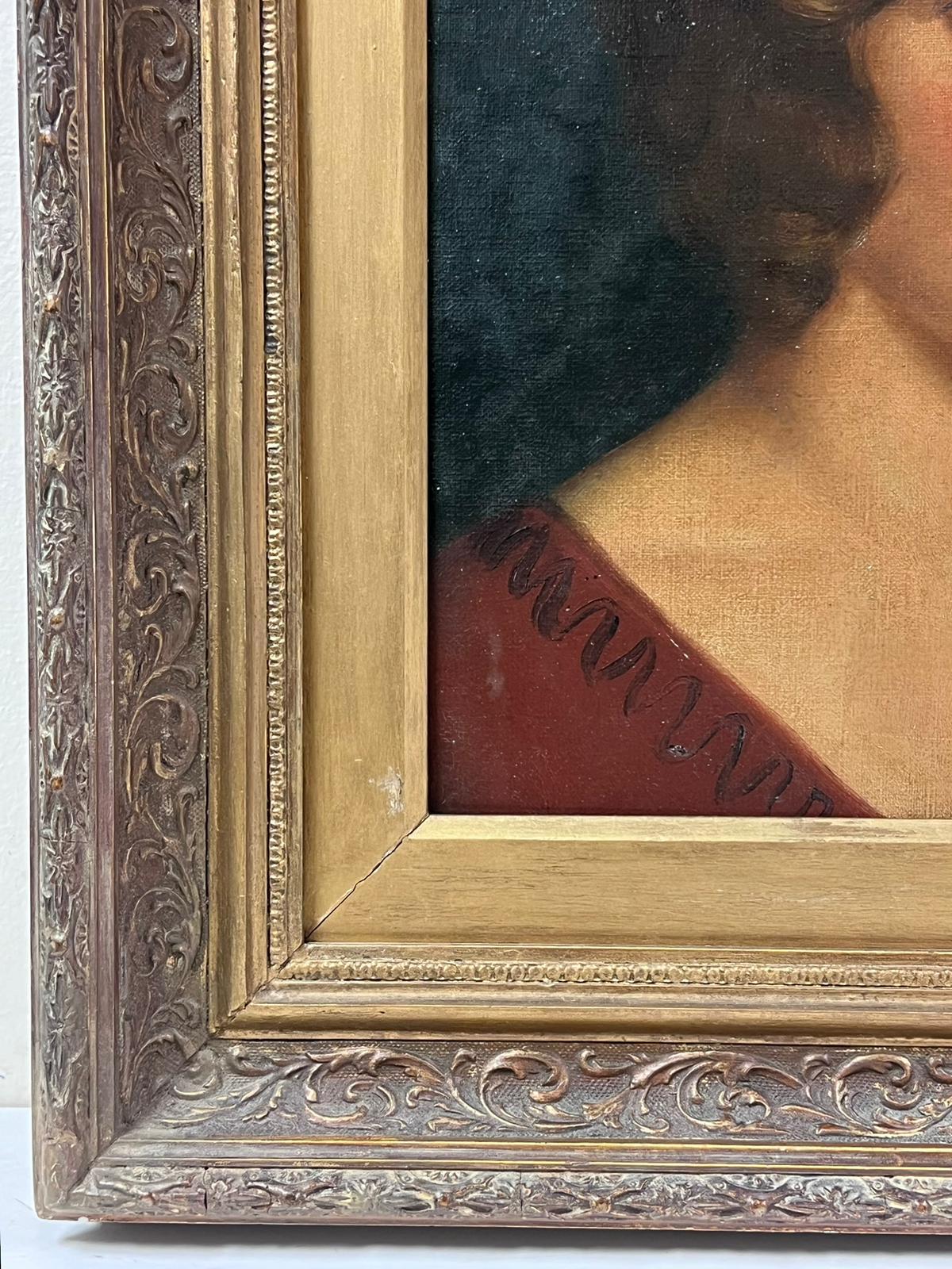 1920's Portrait of a Beautiful Young Lady Signed & Dated English Oil Painting 1
