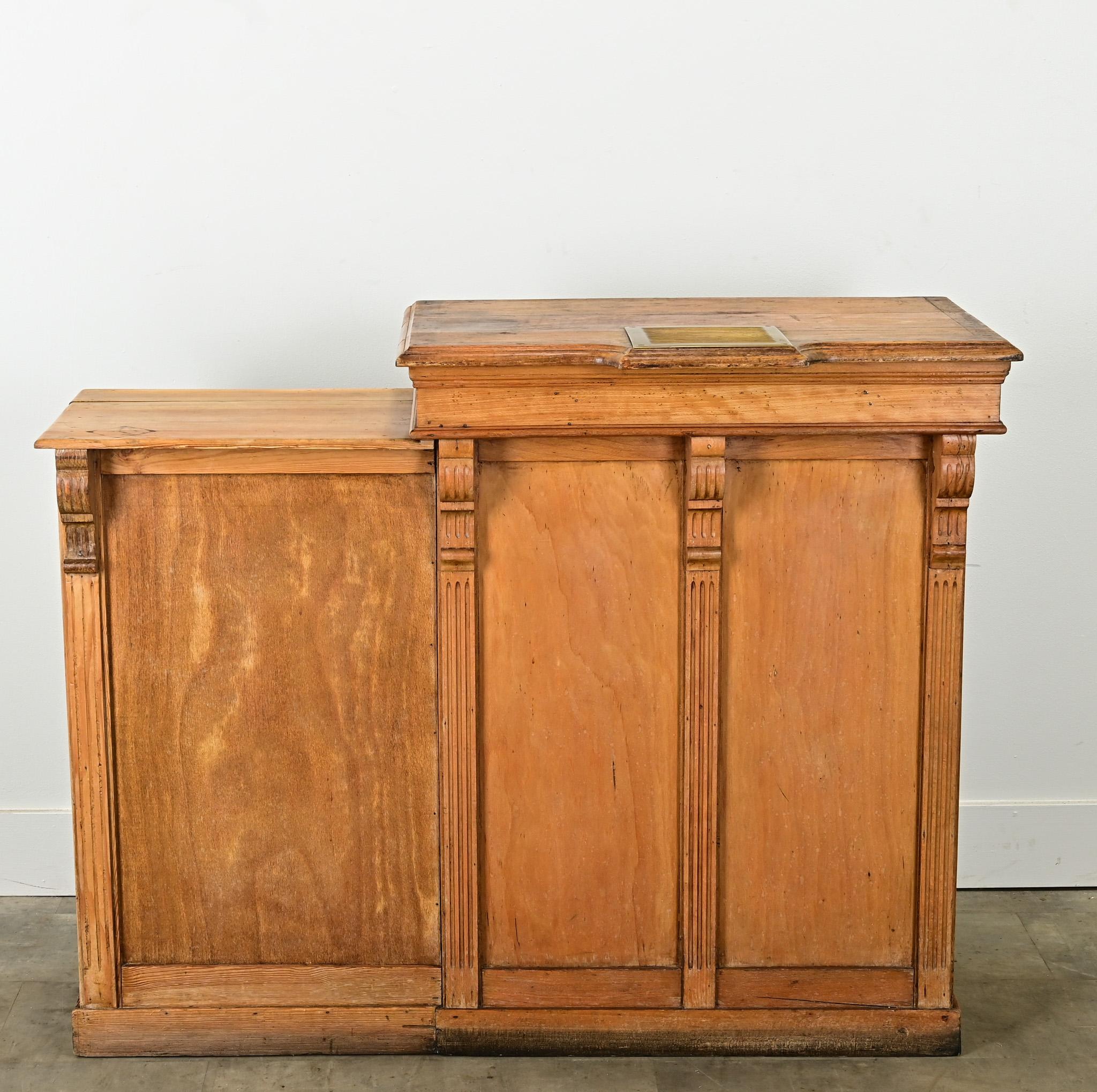 Hand-Carved English 1920’s Pine Bar from a Pub