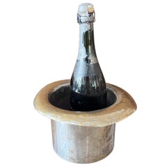 English 1920s Silver Plate Top Hat Champagne Cooler