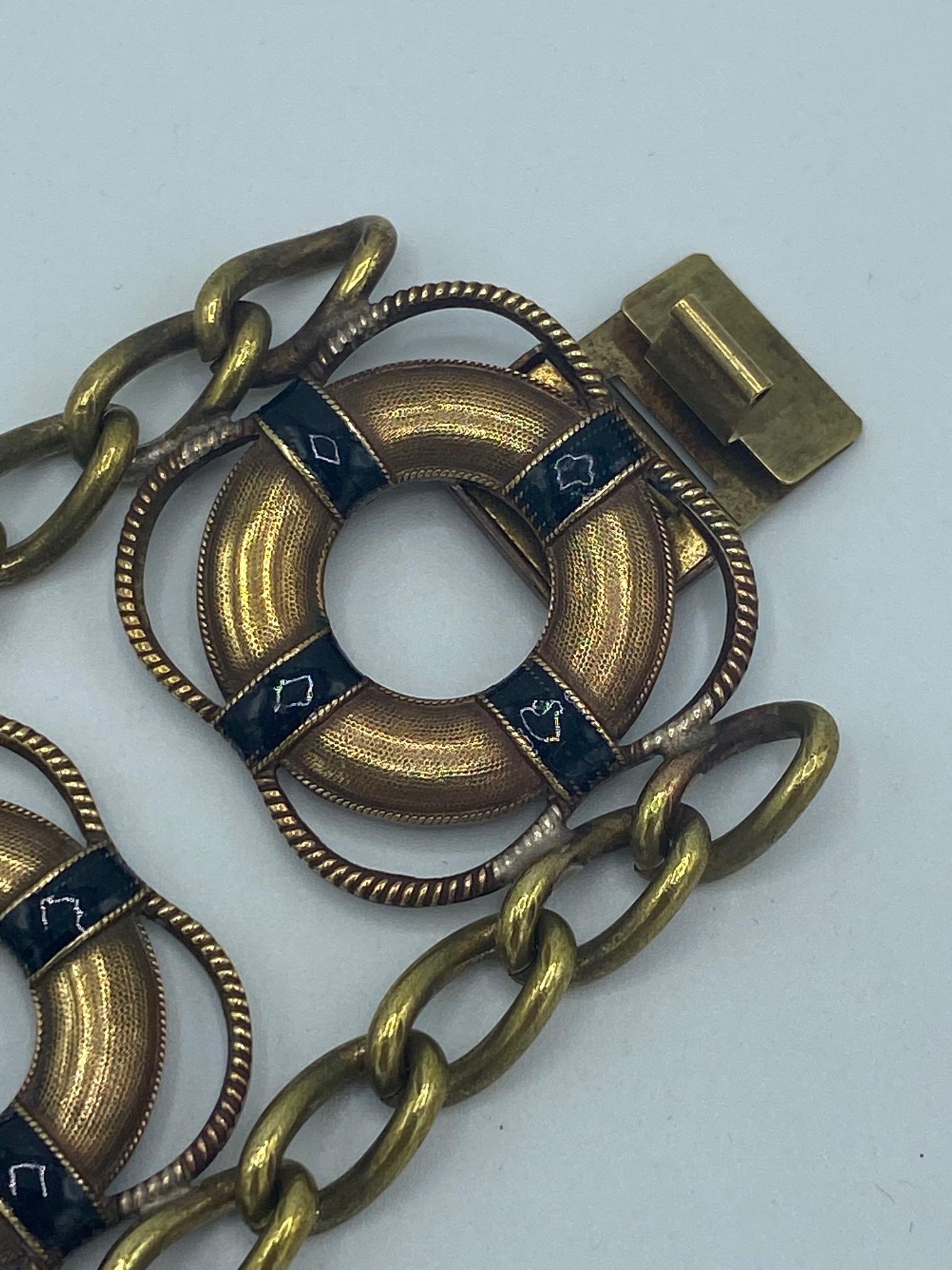 Bracelet anglais à large préserver de vie sur le thème du nautique, années 1930-1940 en vente 1