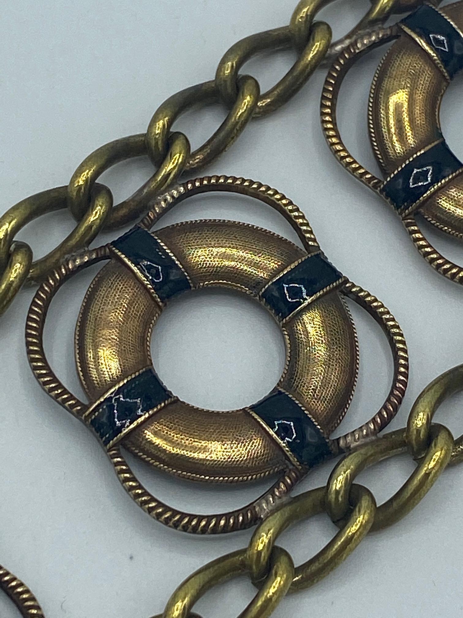 Bracelet anglais à large préserver de vie sur le thème du nautique, années 1930-1940 en vente 5