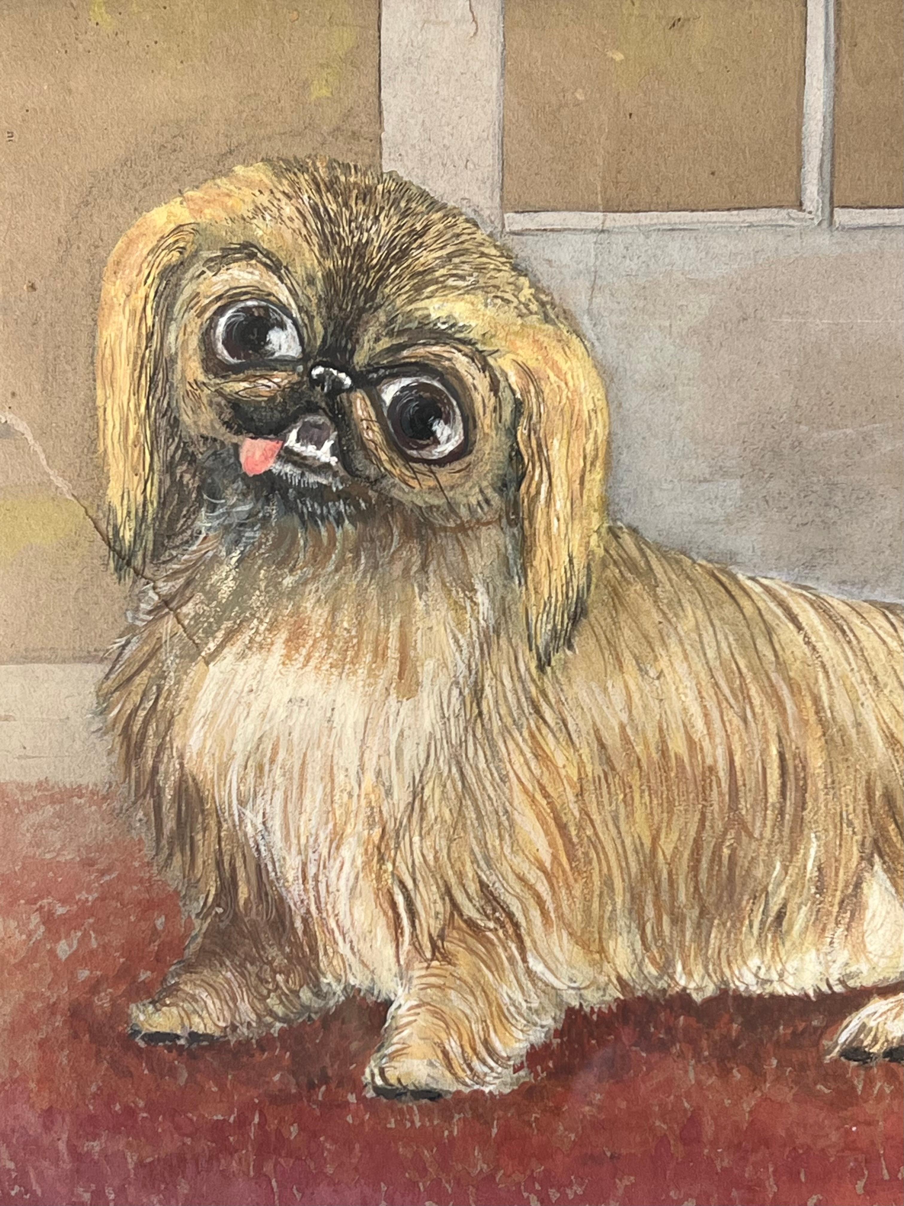Il cane pechinese
Quadro di arte popolare inglese, anni '30 circa
acquerello su carta d'artista, incorniciato
Copertura in vetro
incorniciato: 9 x 11,5 pollici
tavola: 8 x 11 pollici
Condit: vecchi strappi evidenti e carta mancante
provenienza: