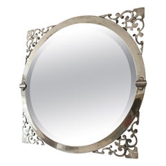 Specchio inglese in silverplate degli anni '30