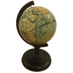 Vintage English 1930s Tinplate Terrestrial Globe