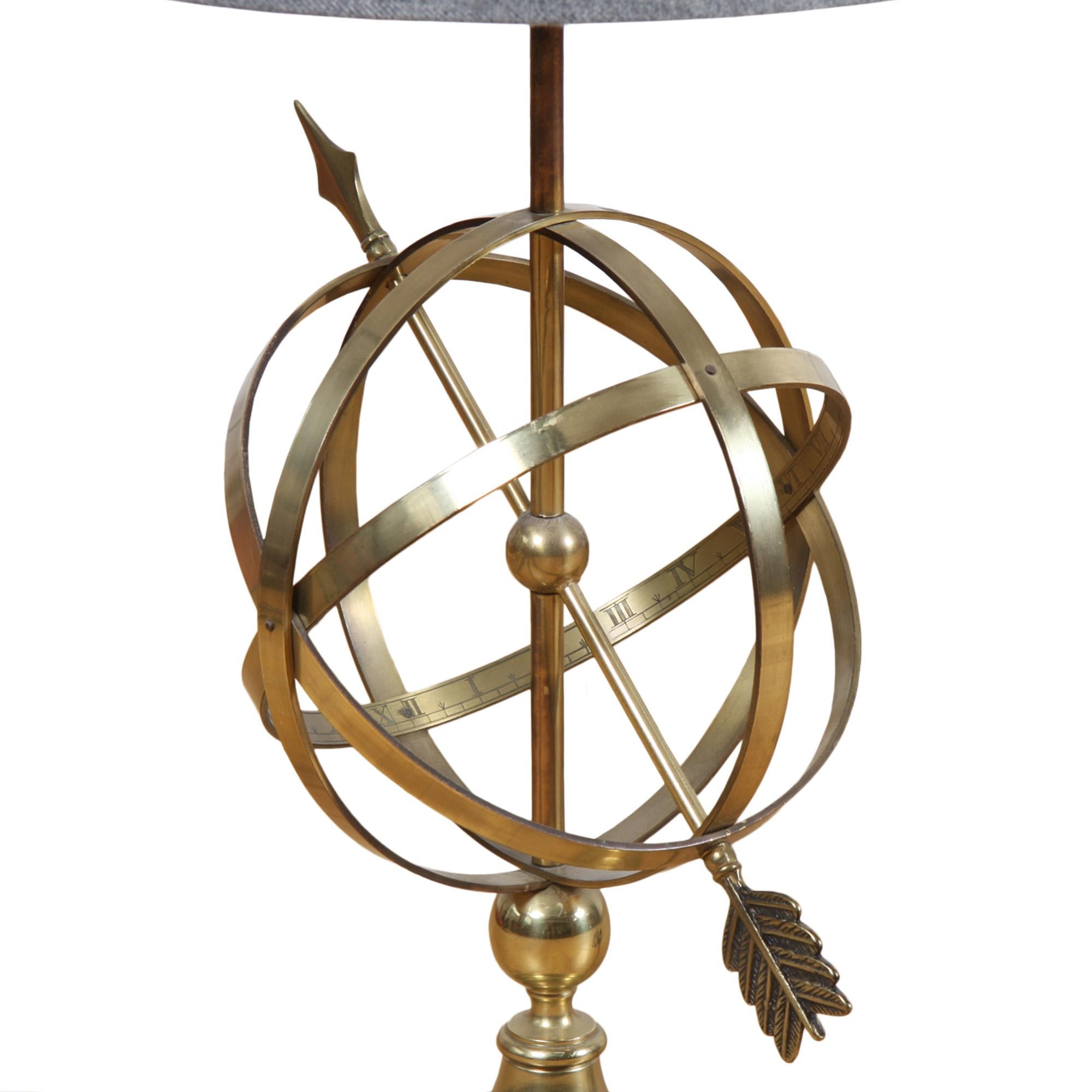 Classical Greek English 1950s Armillary Table Lamp For Sale