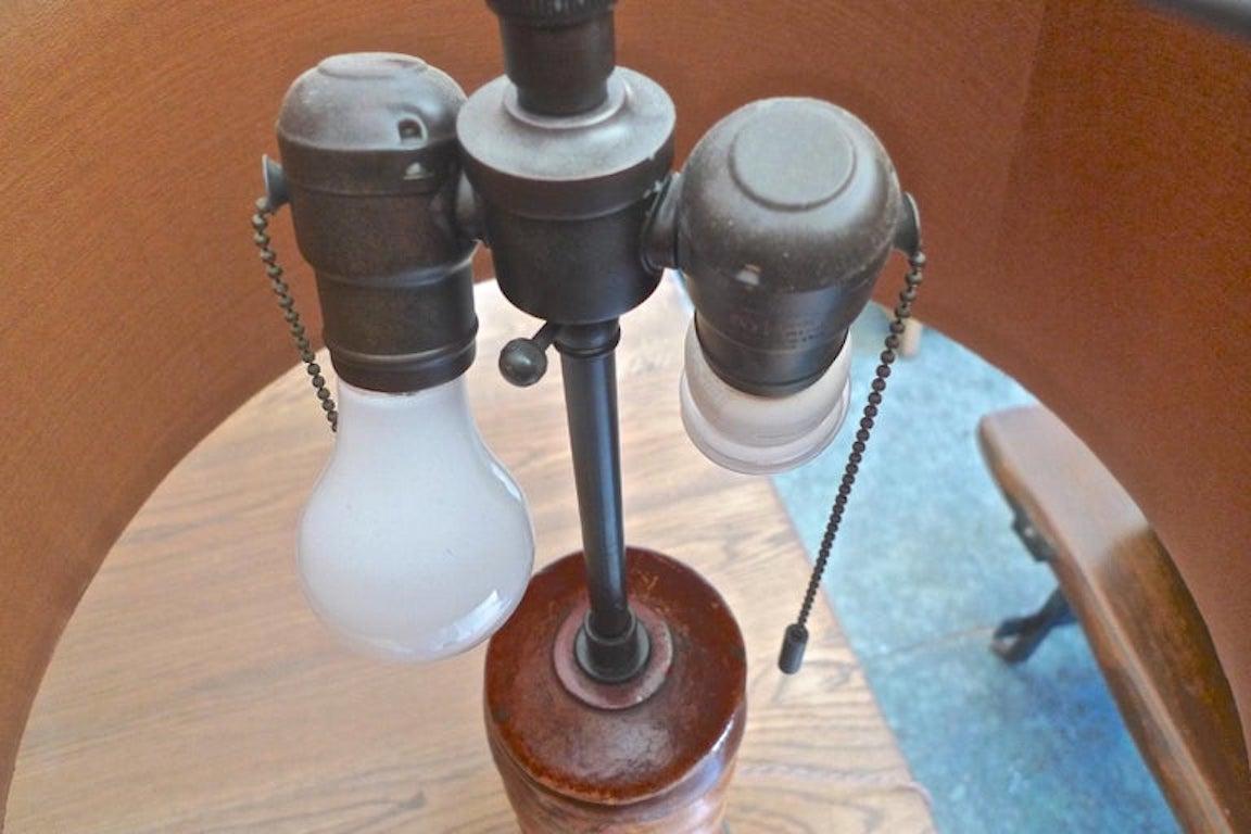 English 1950s Leather Barley Twist Table Lamp. For Sale 8