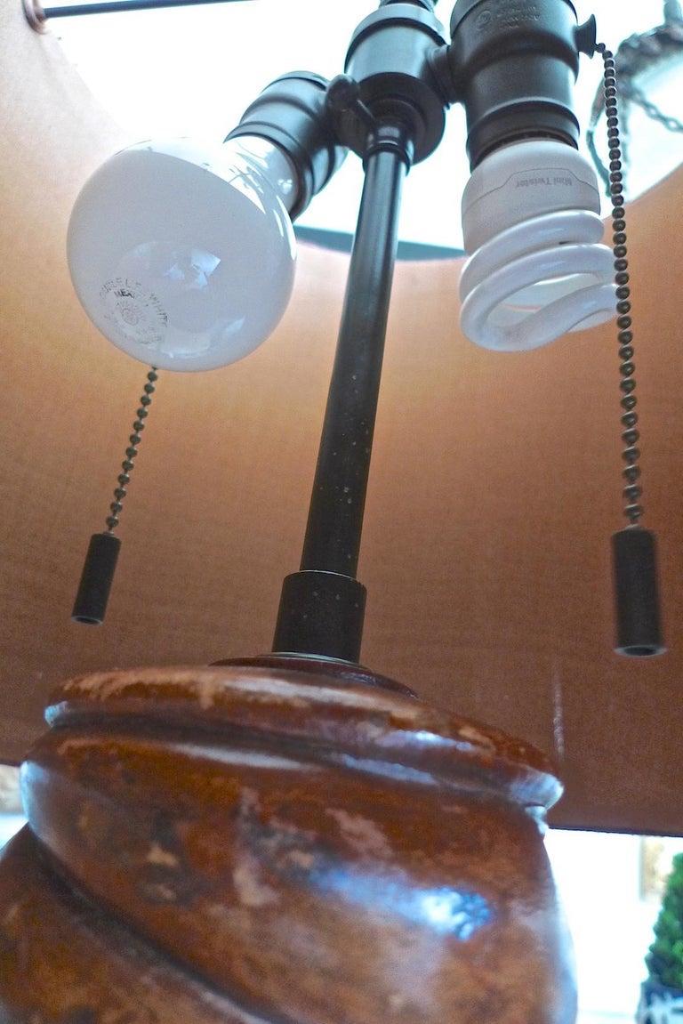 English 1950s Leather Barley Twist Table Lamp. For Sale 6