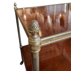 English 1950s Single Two Tier Side Table on Castors