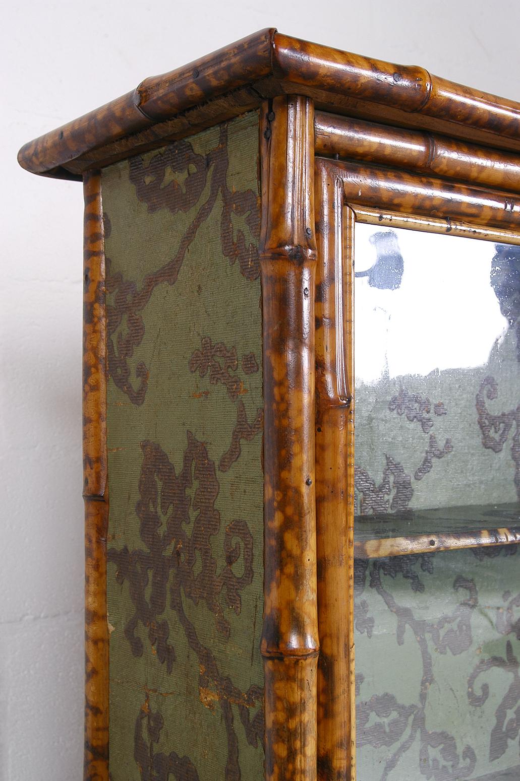 English Victorian Anglo-Japanese Tortoishell Bamboo 2-Door Cabinet Bookshelf 2