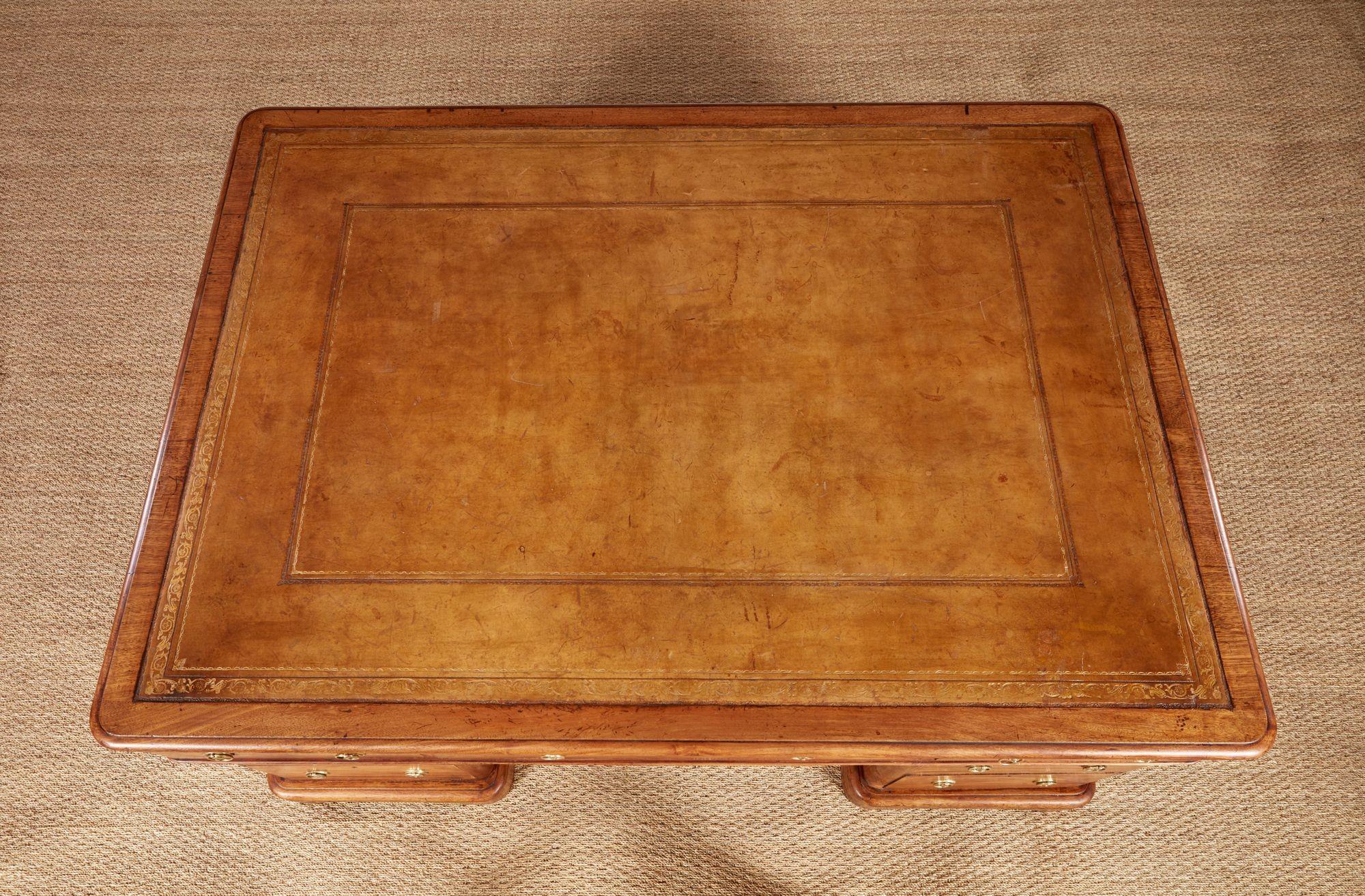 English 19th c. Generous Partners' Desk In Good Condition For Sale In Greenwich, CT