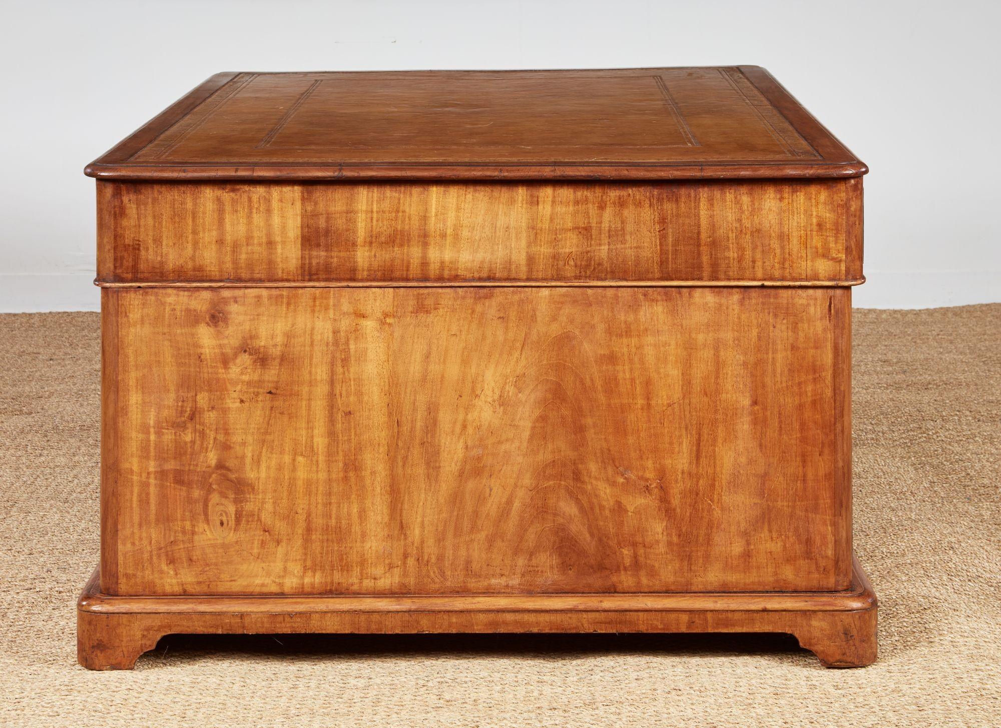 Mahogany English 19th c. Generous Partners' Desk For Sale