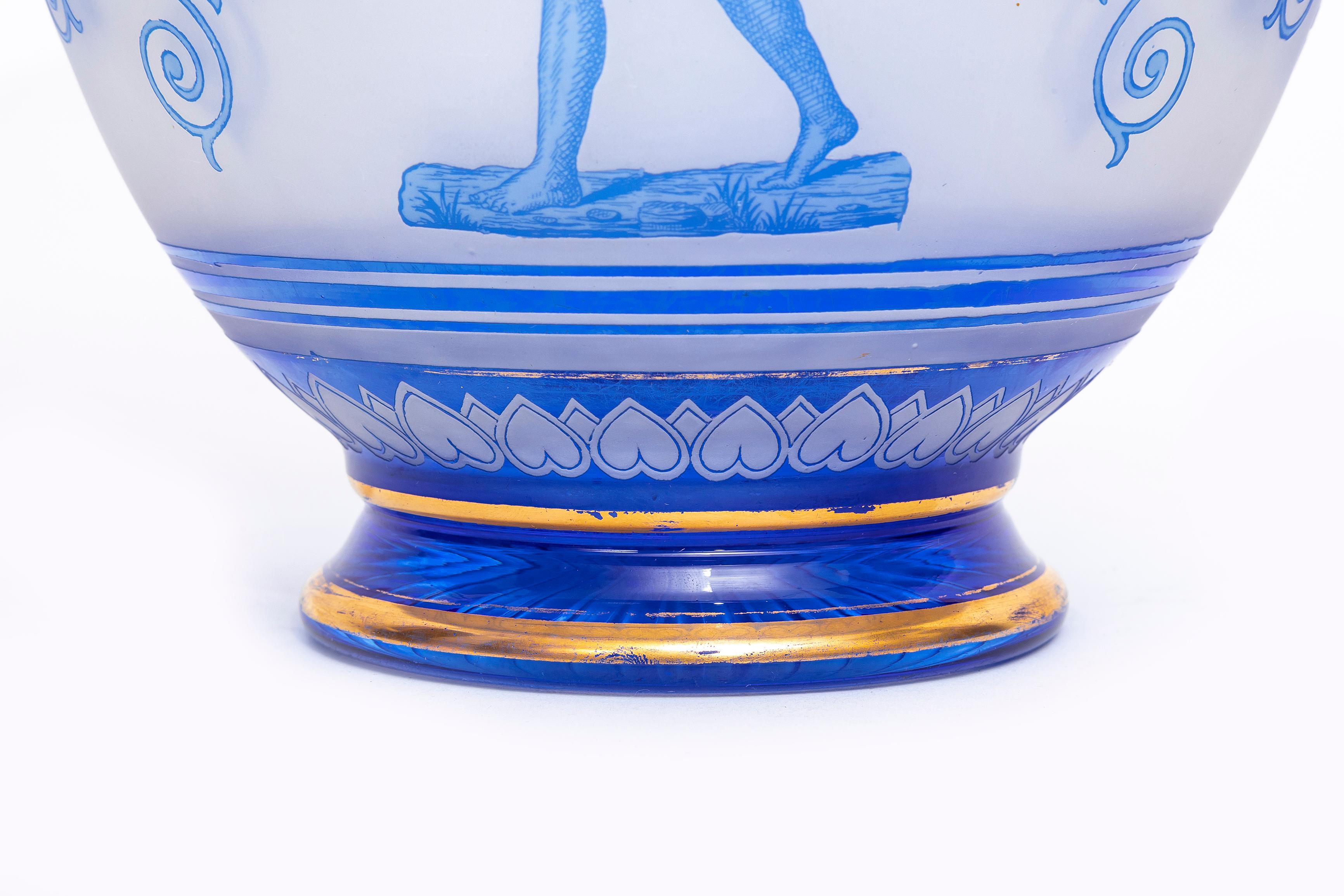 English 19th C. Thomas Webb & Sons Double Handle Cameo Vase, Signed G. Woodall For Sale 7