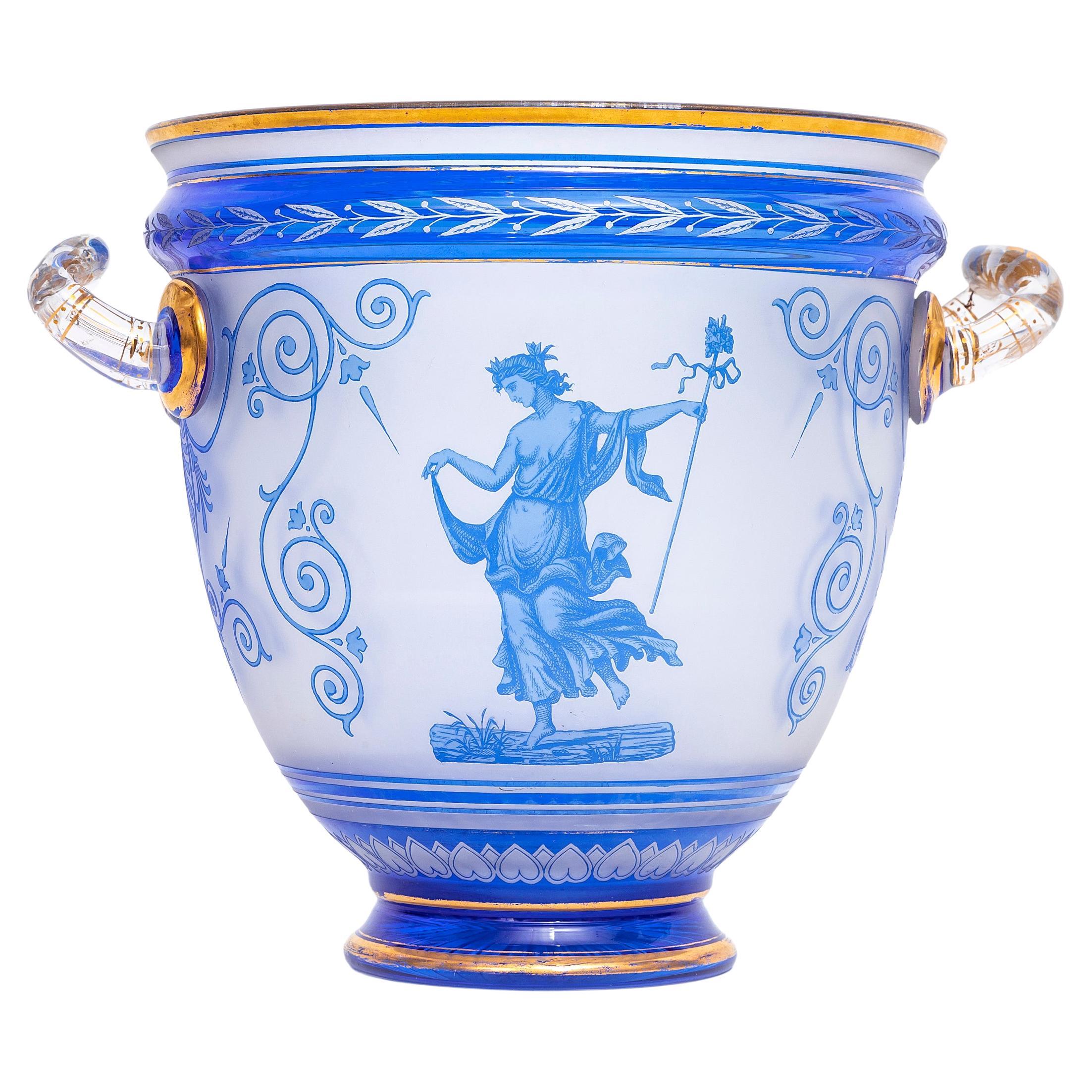 English 19th C. Thomas Webb & Sons Double Handle Cameo Vase, Signed G. Woodall For Sale