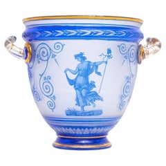 English 19th C. Thomas Webb & Sons Double Handle Cameo Vase, Signed G. Woodall
